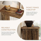 Tribesigns Farmhouse Console Table, 70.9-Inch Extra Long Console Table, Wood Sofa Table Behind Couch with Widened Tabletop & Sturdy Double Pedestal for Living Room, Hallway, Foyer (Rustic Brown)