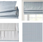 Madison Park Galen Cordless Roman Shade, 34"W x 64"H, Sheen Blue – Room Darkening, Thermal Insulated, Energy Efficient Window Blind with Subtle Sheen Basketweave Fabric for Privacy