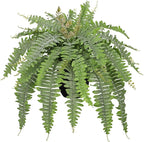 Hollyone Artificial Fern Plants in Pot 25.5" Medium Artificial Boston Fern 31 Leaves for Outdoors & Indoor Faux Potted Plant Fake Ferns Bush Plant Patio Garden Farmhouse Porch Home Decor Dusty Green