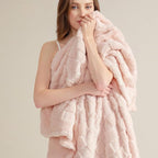 Bedsure GentleSoft Light Pink Throw Blanket for Couch - Super Soft Cozy Blankets Gifts for Women Men Girls, Cute Small Fleece Throws for Bedroom Home Decor, 50x70 Inches