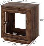 Tribesigns Rustic Wood End Table, 2 Tiered Square Side Table with Storage Shelf, Industrial Sofa Side Table for Living Room, Entrance (Rustic Brown) (1)