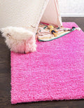 Unique Loom Solid Shag Collection Area Rug (5' 3" x 8' Rectangle, Taffy Pink)