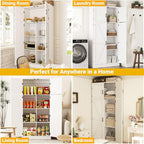 Unikito 71” Tall Storage Cabinet, Farmhouse Kitchen Pantry Cabinet with Adjustable Shelves and Barn Doors, Large Bathroom Storage Cabinet, Storage Cupboard for Dinning, Living Room, Office, 2 Pack