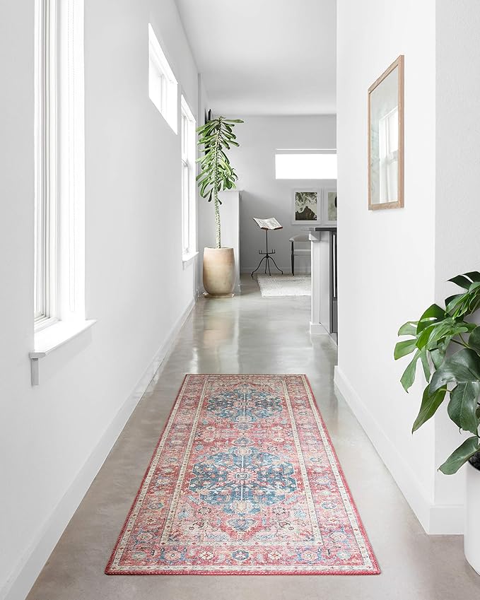 Loloi II Skye Collection SKY-05 Brick/Ocean 7'-6" x 9'-6" Area Rug