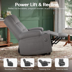 Soohow Oversized Power Lift Recliner Chair with Massage and Heat for Elderly Big and Tall, Large Fabric Recliner Wide Electric Recliner Chair with USB Ports, Cup Holders, Side Pockets