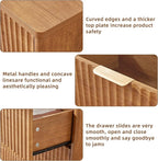 LEYAOYAO Fluted 5 Drawers Dresser for Bedroom, 34" Tall Modern Chest of Drawers with Metal Handle, Curved Profile Design,Brown Wood Drawer Organizer for Bedroom, Living Room, Hallway, Entryway