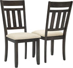 Crosley Furniture Hayden Modern Farmhouse Slat Back Wood Dining Chairs Set of 2, Slate/Crème