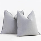 ZWJD Light Gray Pillow Covers 16x16 Set of 2 Chenille Throw Pillow Covers with Elegant Design Soft and Luxurious Decorative Throw Pillows for Couch, Bed, and Home Decor