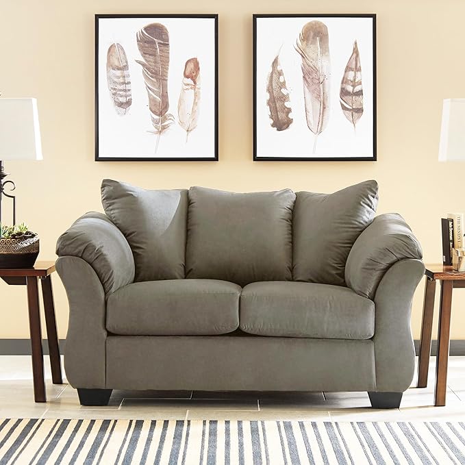 Signature Design by Ashley Darcy Casual Plush Loveseat, Grayish Brown