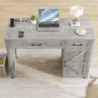Farmhouse 47" Executive Desk, Computer Desk with Drawers and Storage Cabinet, Workstation Computer Table for Study and Home Office.