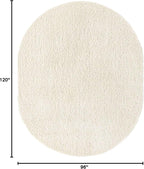 Unique Loom Solid Shag Collection Area Rug (8' x 10' Oval, Snow White)
