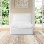 Modular Sectional Sofa Cloud Couch,Down Filled Comfy Cloud Modern Sofa,White Linen Oversized Couch Cushion Covers Removable for Living Room