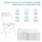 10 Pack White Plastic Folding Chairs for Outside, Portable Stackable Commercial Metal Foldable Chairs with Steel Frame for Home Events Office Wedding Party, 350lbs Capacity