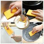 Zhengmy 100 Pieces Kitchen Sponge Bulk Natural Sponges for Dishes Compressed Wood Pulp Sponges Cleaning Sponge Without Scratching for Kitchen Bathroom, 3.9 x 2.4 x 0.12 Inch (Yellow)