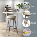 Hillsdale Laymon Modern Wood Bar Height Swivel Stool, Gray Brown