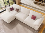 EASE MOOSE White Modular Sectional Sofa, FSC Certified Extra Large L Shape Sectional Couch, Comfty Wide Deep Modular Cloud Sofa with Ottoman, Removable and Washable