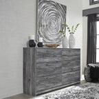 Signature Design by Ashley Baystorm Rustic Coastal 6 Drawer Dresser, Smoky Gray