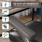 Big and Tall Office Chair with 5D Arms, 600lbs Fabric & PU Leather Heavy Duty Desk Chair, Adjustable Lumbar Support & Height, Tilt Function, High Back Ergonomic Executive Computer Chair