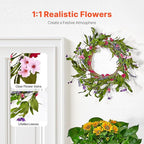 VEVOR Spring Wreath for Front Door 22 Inch - Large Artificial Flower Wreath with Daisy & Lavender, Year-Round All Season Outdoor Indoor Door Decor