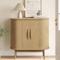 31" Small Sideboard Buffet Cabinet with Storage, Sliding Doors, Wooden Narrow Accent Storage Cabinet, Modern Buffet Table for Kitchen, Living Room (Wood)