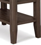 SIMPLIHOME Acadian 14-inch Wide Solid Wood Narrow End Table in Farmhouse Brown, Transitional-Style Side Table for Living Room, Bedroom, or Family Room with 2 Open Shelves