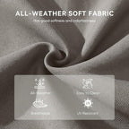 10-Piece Outdoor Patio Cushion Set - Fade & Water Resistant with Removable Olefin Cover, 22x24x4 Inch Memory Foam Cushions for Wicker Sectional Sofa – Grey/Crescent