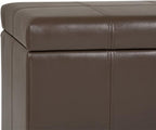SIMPLIHOME Dover 36 inch Wide Contemporary Rectangle Storage Ottoman Bench in Chocolate Brown Vegan Faux Leather, Assembled, For the Living Room, Entryway and Family Room