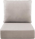 Luxury 6" Outdoor Cushions for Patio Furniture, 24x24x6" Thick Seat Cushion Set, Fade Resistant Couch Chair Replacement Cushions High Density Deep Wicker Chair Cushion with Removable Cover, Beige