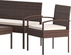 Flash Furniture Aransas Series 4 Piece Brown Patio Set with Steel Frame and Beige Cushions