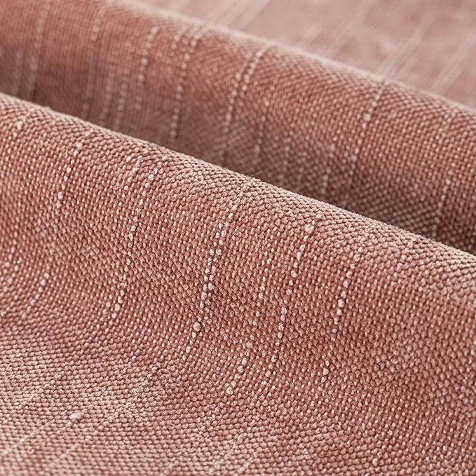 Foindtower Pack of 2 Textured Chenille Throw Decorative Pillow Covers Square Accent Solid Cushion Cover Neutral Farmhouse Pillow Case for Couch Sofa Bedroom Living Room 24x24 Inch,Dusty Pink