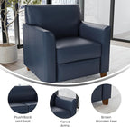 Flash Furniture Hercules Diplomat Series LeatherSoft Upholstered Side Reception Chair, Lobby Chair with Cushions and Flared Arms, Navy