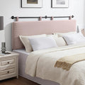 UEV King Headboard Only, Wall Mounted Hanging Upholstered Bed Head Board, Modern Vertical Channel Design of Fine Flannel, Elegant Pink Fluted Headboard for Bedroom (Pink, King Size)
