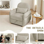 33.5" Mordern Accent Chairs,Reading Chair with Storage,Single Sofa in Chenille Fabric for Living Room, Bedroom and Compact Spaces. (Grey)