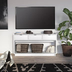 Prepac White Simply Modern Entryway Table, Narrow Console Table with 3 Drawers, Media Console with Storage, 15.75" D x 60.25" W x 32" H