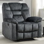 EBELLO Manual Recliner Chair for Adults with Soft Padded Headrest and Backrest, Overstuffed Single Recliner Sofa Chair for Living Room, Grey
