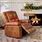 PU Leather Electric Power Lift Chair, Recliner Massage Chair with Remote Control and Side Pocket for Elderly, Power Lift Recliner Sofa with Heat and Massage for Living Room, Bedroom, Black