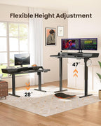 ErGear Electric Standing Desk with Drawers, 63″ x 28″ Gaming Table Compatible Monitor Stand, Stand up Desks, Home Office Height-Adjustable Desk with Storage Shelf, 4 Preset Heights, Black