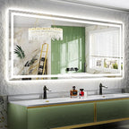88x38 Inch LED Bathroom Mirror with Lights Front and Backlit Lighted Vanity Mirror for Bathroom Wall with 3 Colors Dimmable Anti-Fog Memory Shatter-Proof IP54 Waterproof Horizontal/Vertical