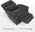 MCombo Dual Motor Power Lift Recliner Chair with Massage and Heat for Elderly, USB Ports, Lay Flat, Fabric 7666 (Dark Grey)
