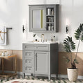 30" Bathroom Vanity with Matching Medicine Cabinet, Modern Sink Storage Cabinet with Drawers, Soft Closing Doors and Shelf, Bathroom Vanities with Sink & Mirror