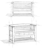 SIMPLIHOME Acadian Entryway Storage Bench - 48 inch Wide Solid Wood Hallway Seat with Shelf in Brunette Brown, Transitional Bench for Entryway or Living Room with Open Storage and Slatted Bottom