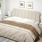 King Size Headboard Only-No Assembly, Upholstered Headboard King Size Linen Fabric Modern Style Headboards for Adjustable Bed Extra-Thick, Beige