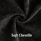 FUTEI Black Chenille Throw Pillow Covers 20x20 Inch Set of 2,Soft Cozy Bound Edge Design Cushion Case,Home Decor for Couch Bed Living Room
