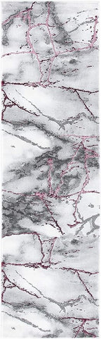 SAFAVIEH Craft Collection Runner Rug - 2'3" x 16', Grey & Wine, Modern Abstract Design, Non-Shedding & Easy Care, Ideal for High Traffic Areas in Living Room, Bedroom (CFT877S)