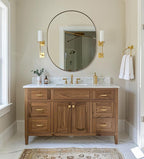 ANDY STAR 30x36'' Gold Oval Mirror, Brass Oval Mirror Pill-Shaped Design in Stainless Steel Metal Frame for Bathroom, Entryway, Living Room, Contemporary 1" Deep Wall Mount Vertical or Horizontal