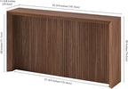 Henn&Hart 56'' Wooden Rectangular Fluted Console Table Entryway Table, Sofa Table for Entryway, Living Room, Couch, Hallway, or Office, Satin Walnut