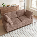 Modular Sectional Sofa, 78.74" Oversized Loveseat Sofa, Deep Seat Cloud Couch, 2 Seat Comfy Couches for Living Room, Plush Couch Cushion Covers Removable, Brown