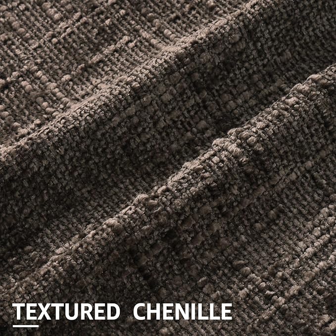 decorUhome Dark Brown Chenille Throw Pillow Covers 16x16 Set of 2 Thick Textured Slubby Couch Pillow Covers Farmhouse Accent Modern Neutral Decorative Pillow Cases for Bed Sofa Living Room