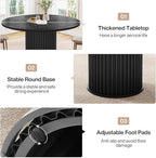 Tribesigns Round Dining Table for 4-6, 47-Inch Modern Circle Kitchen Table with Fluted Round Base, Farmhouse Wood Dinner Table for Dining Room, Kitchen, Living Room, Black