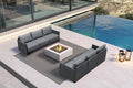 PURPLE LEAF Patio Furniture Set 6 Pieces Outdoor Conversation Sets PP Rope Patio Sofa with Cushions and Pillows Manual Weaving Deep Seating Furniture for Porch Lawn Backyard Gray